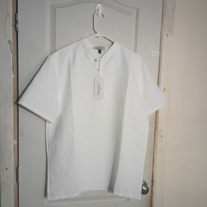 Men's White Casual Button Down Shirt
